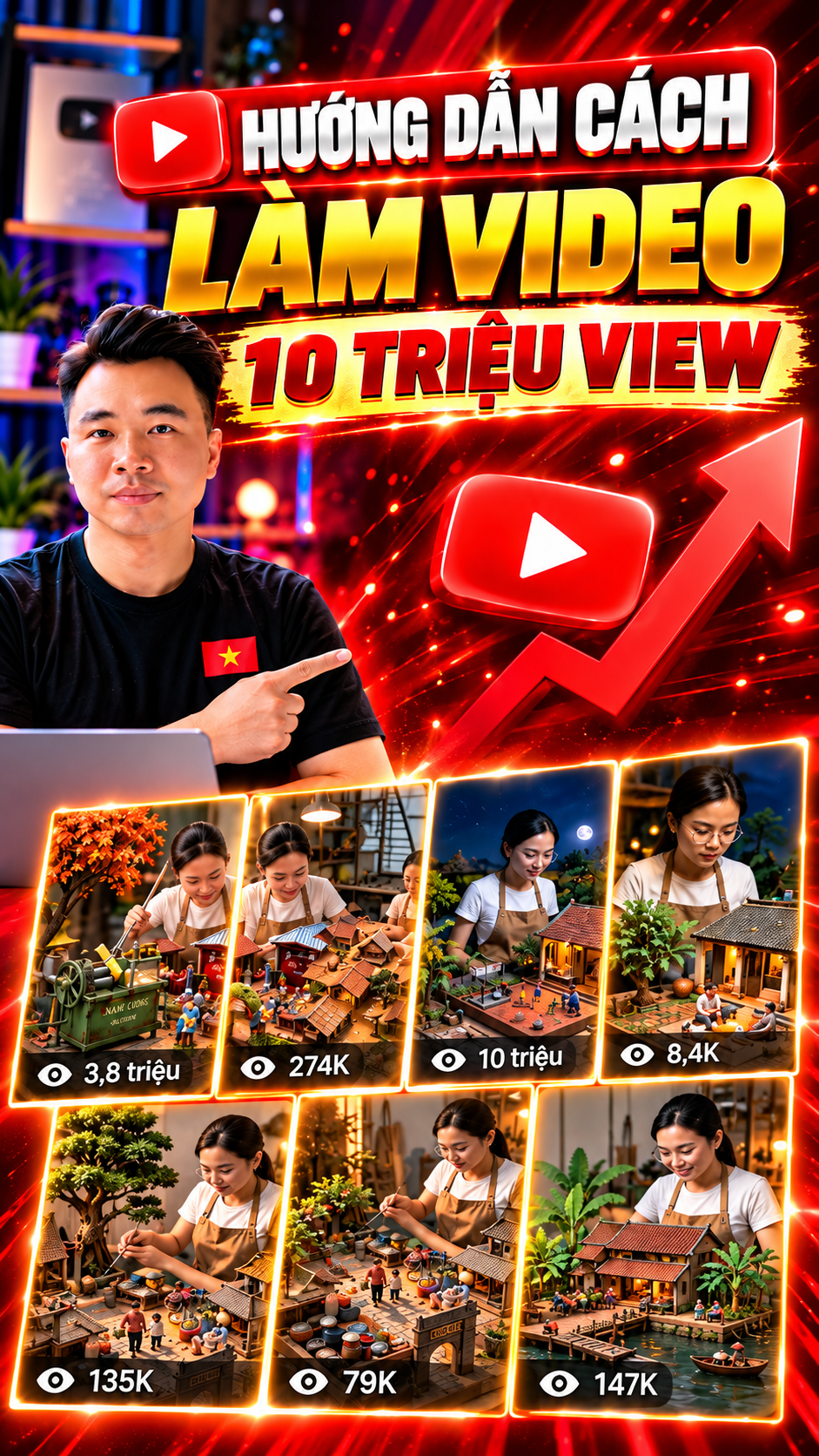 Công Cụ Làm Video Mô Hình Mini 10 Triệu View